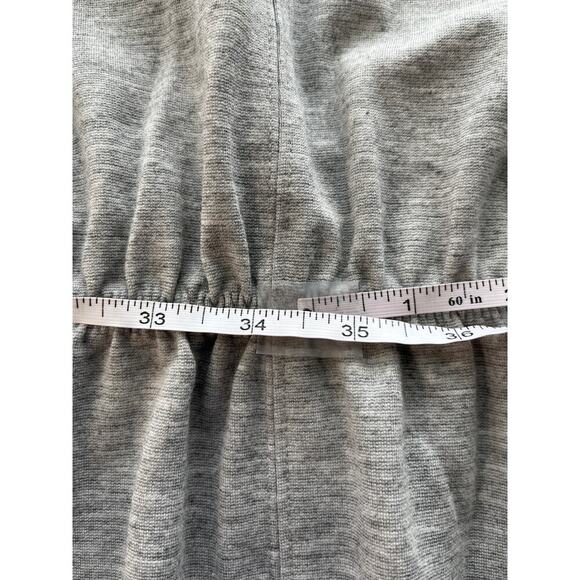 Prologue L Gray Batwing Mock Neck Long Side Slits Tie Waist Office Wear - Picture 6 of 8